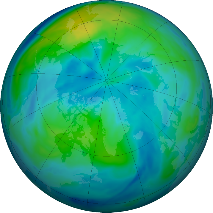 Arctic ozone map for 12 October 2016